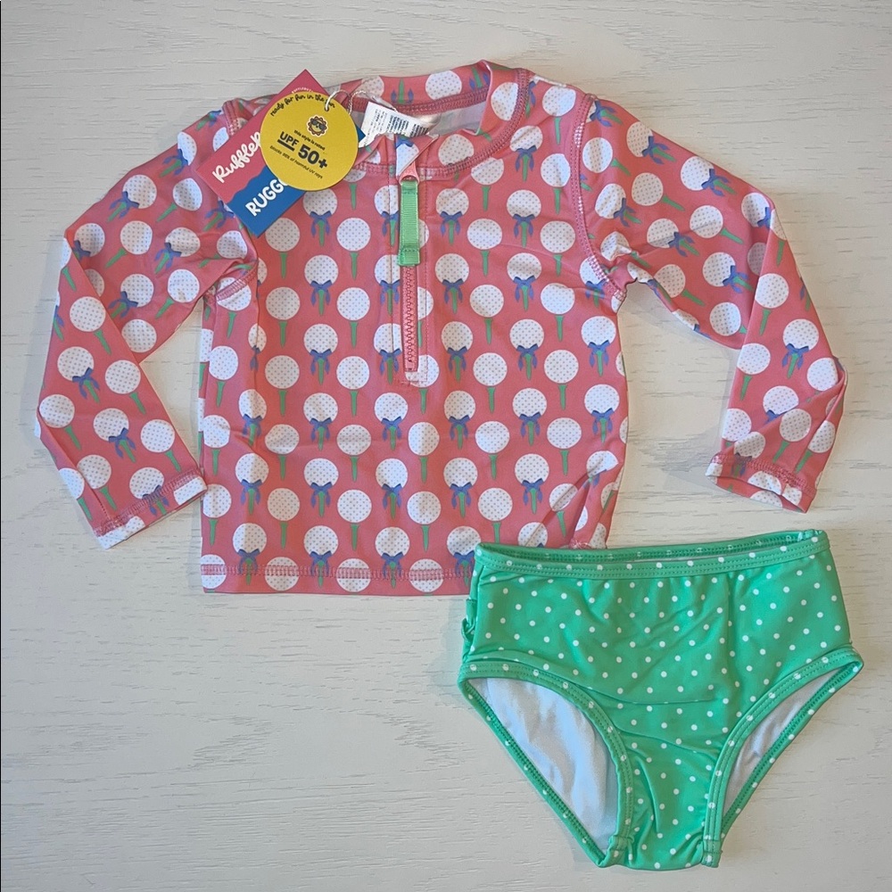 Rufflebutts Golf Rash Guard Swimsuit Set 5 - Picture 6 of 6
